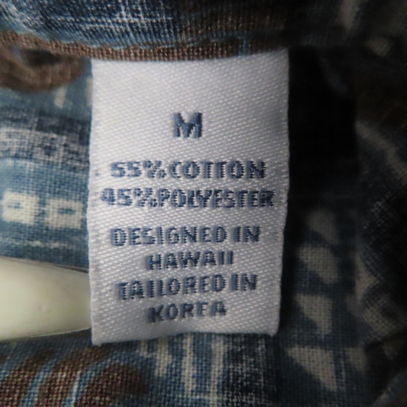 RARE Reyn Spooner SMALL Dietrich Varez Fish Hawaiian Aloha Shirt Blue Lobster M - Picture 4 of 4